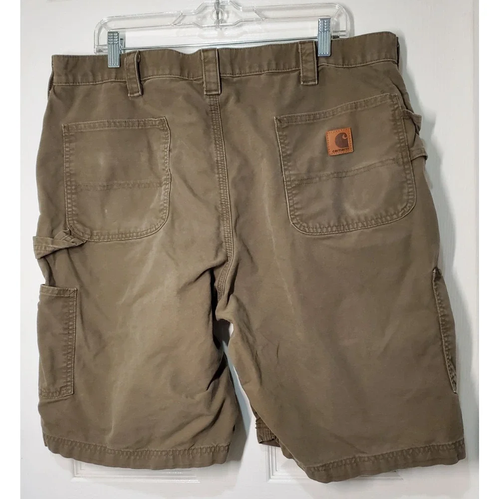 Carhartt B147 LBR Men’s Work Shorts Size 40 Brown Original Fit Cotton
